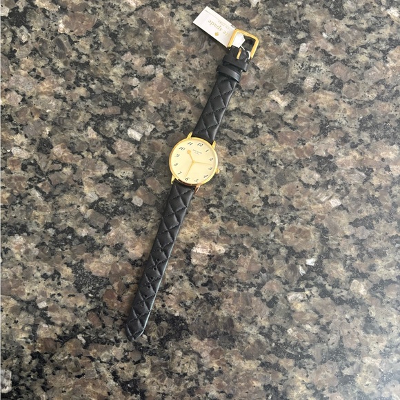 kate spade Accessories - Kate Spade ♠️ Quilted Leather Black and Gold Watch